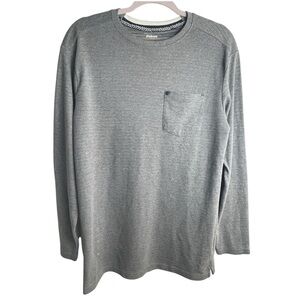 Craft + Flow Men’s DC Houston Gray Long Sleeve Pocket Tee Medium Casual